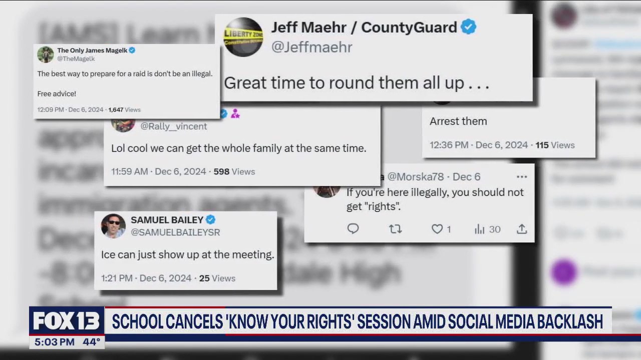 School cancels 'Know Your Rights' session amid social media backlash