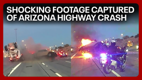 Fiery Arizona crash captured on dash cam