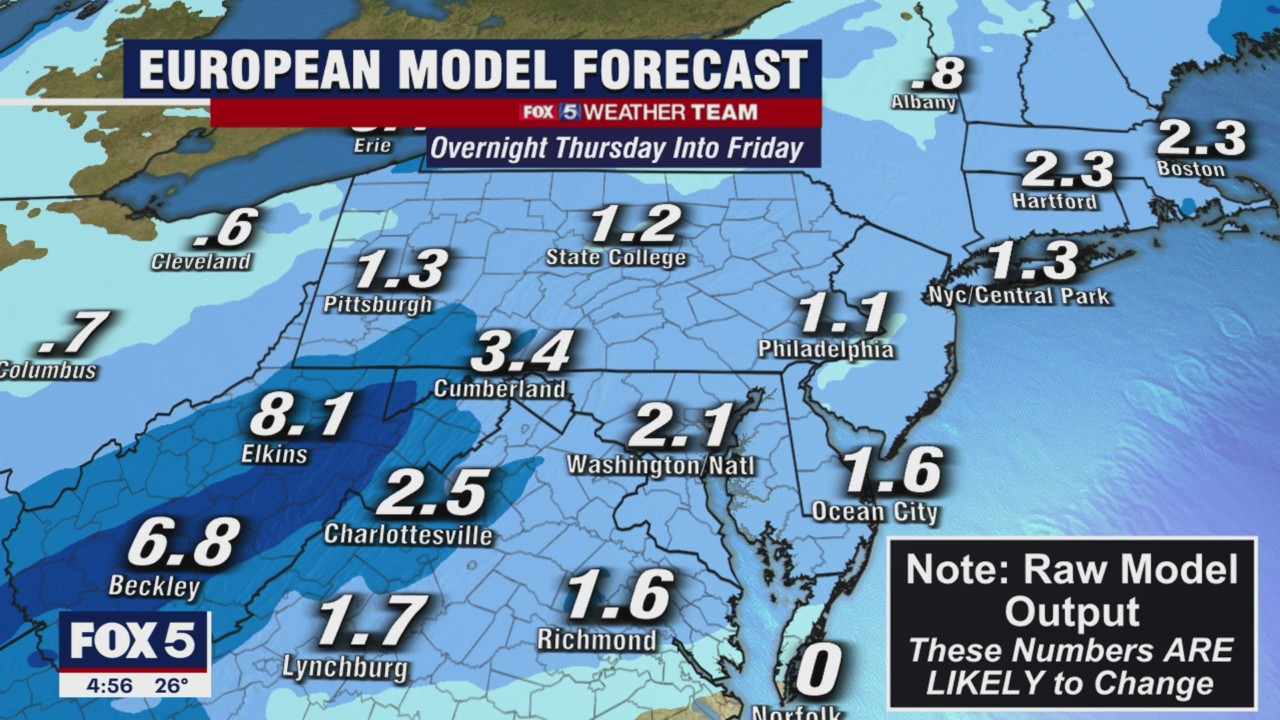 FOX 5 Weather forecast for Tuesday, January 4