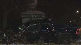 3 in custody after crashing stolen car into Goethe statue in Lake View East