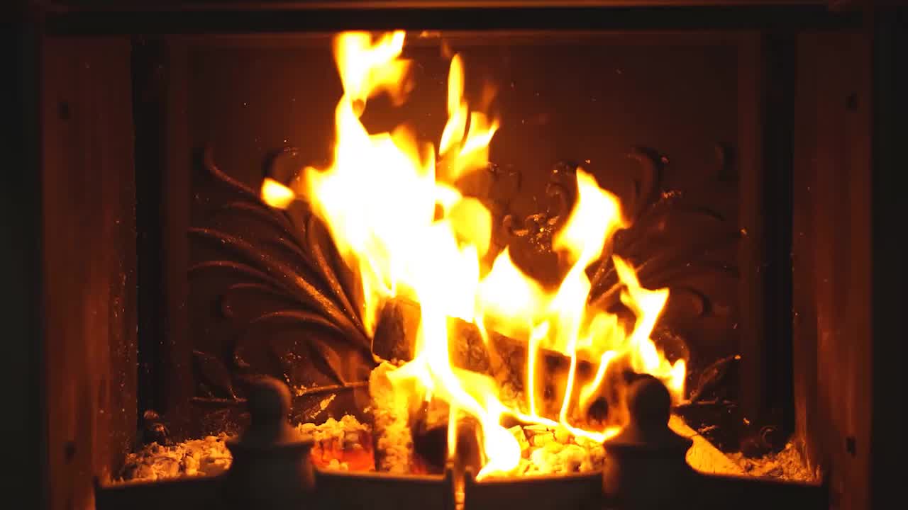 Christmas Yule Log Fireplace with Music