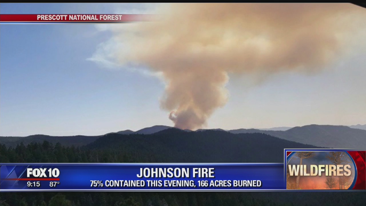 Johnson Fire near Prescott is 75% contained