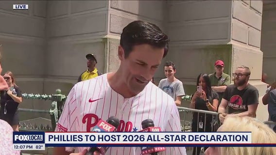 Cole Hamels enjoying the All-Star Announcement: America 250