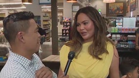 Chrissy Teigen meets with fans in Century City