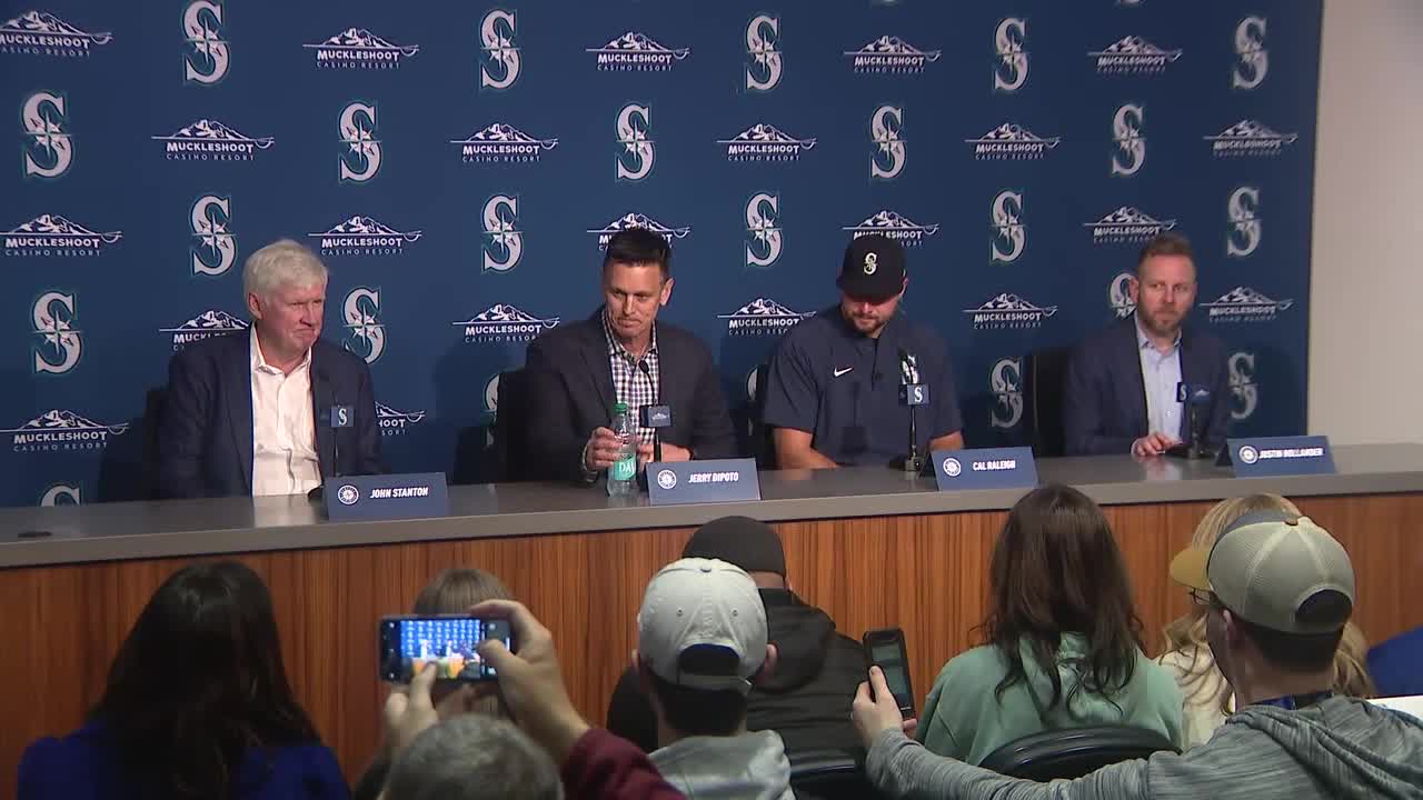 Cal Raleigh speaks on contract extension with Seattle Mariners (Full Press Conference)