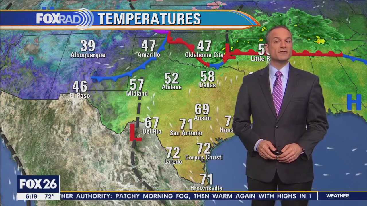 Patchy morning fog, then warm again with highs in the low-to-mid 80s