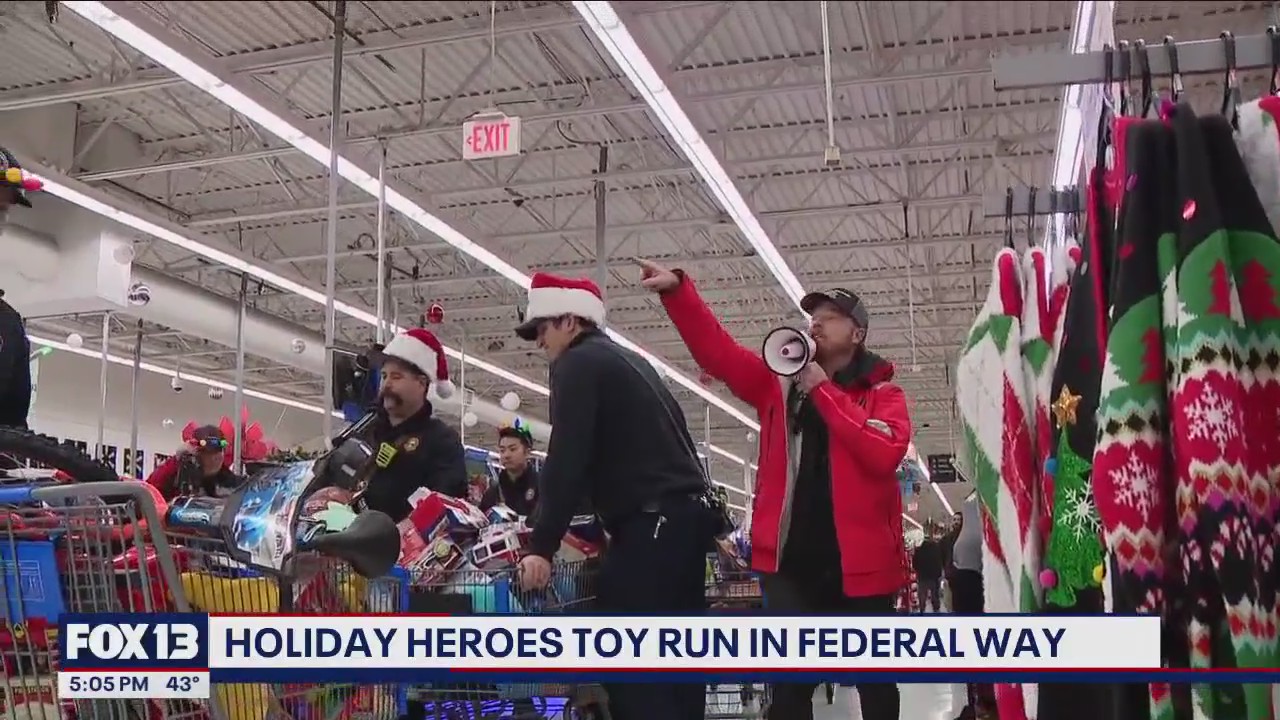 Firefighters rush for toy run at Federal Way Walmart