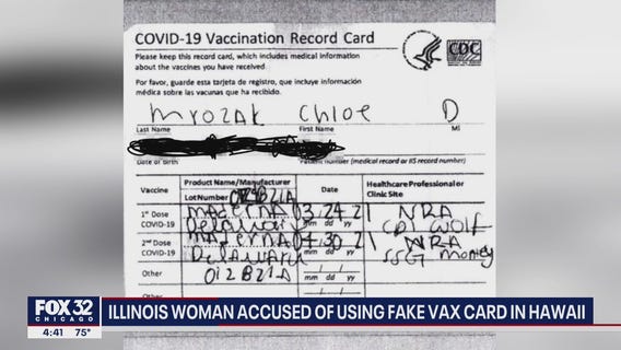 Illinois woman accused of using fake vaccine card in Hawaii