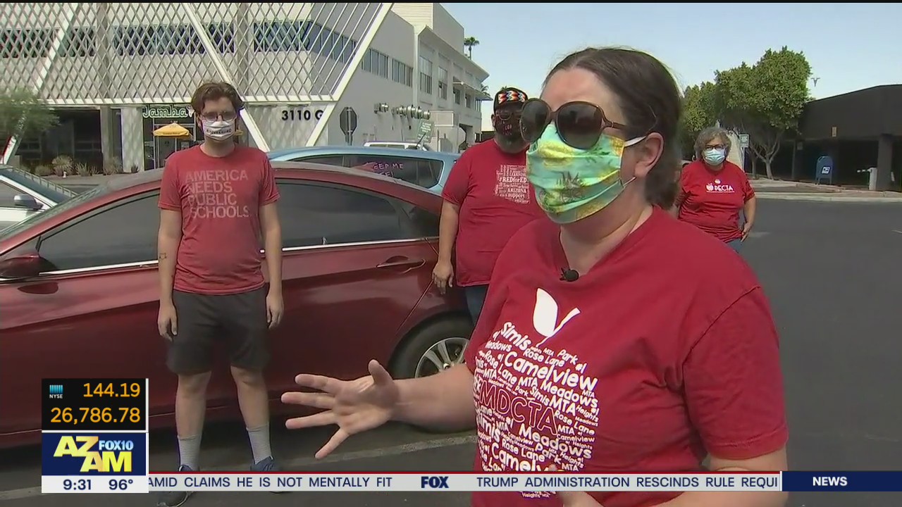 'Motor March': Valley teachers protest against kids going back to school amid COVID-19