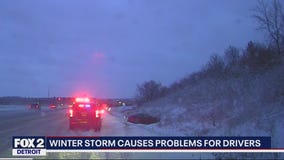 Drivers struggle in first major snow fall of the season