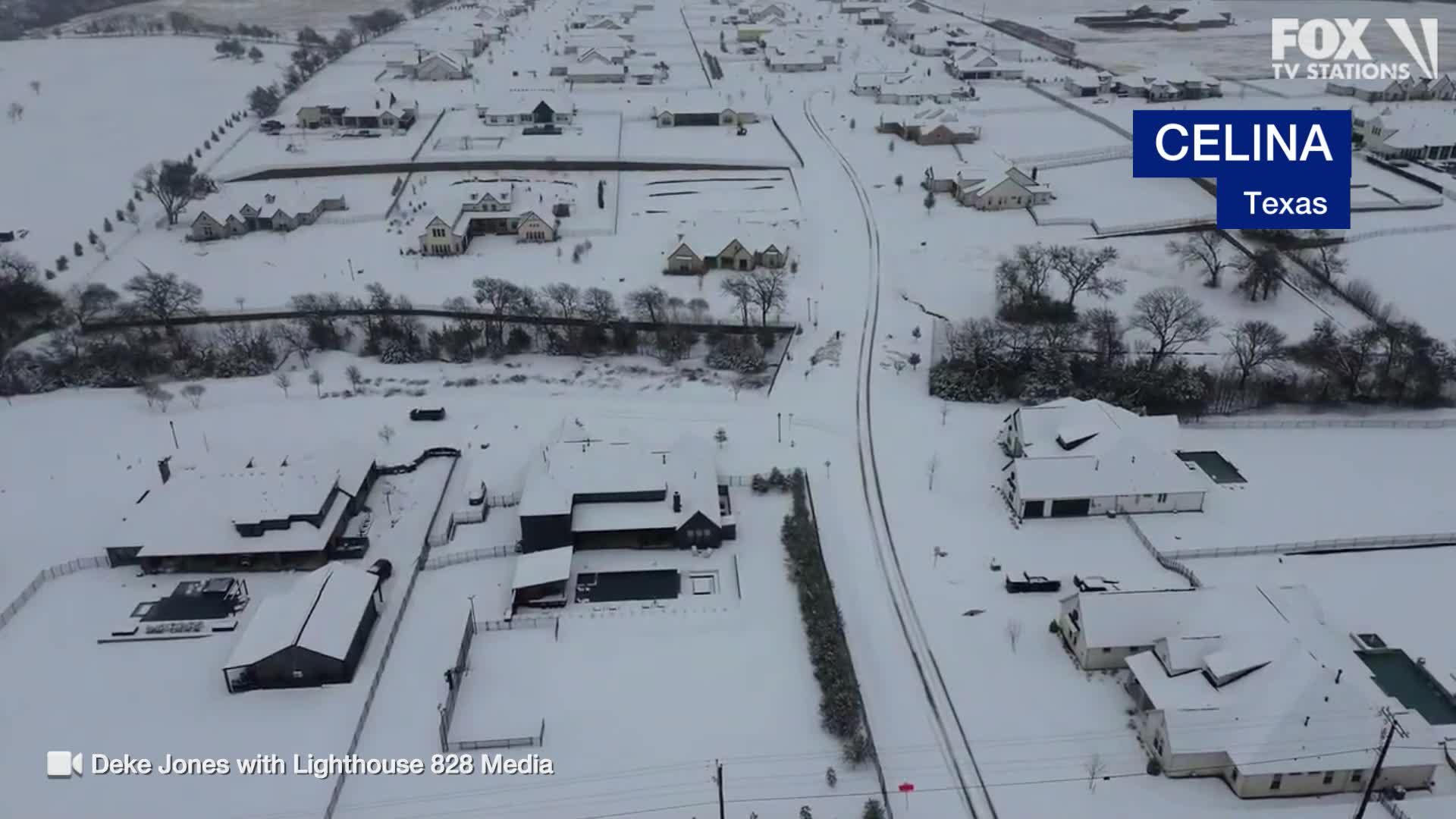 Drone footage: Collin County snow