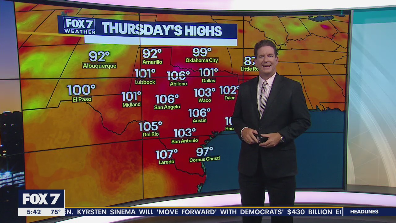 Rain possible in some areas but triple digit temperatures remain