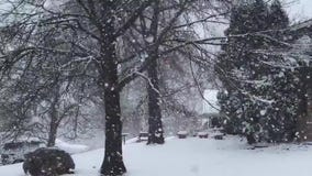 Big snowflakes fall on Easter Sunday in Minnesota