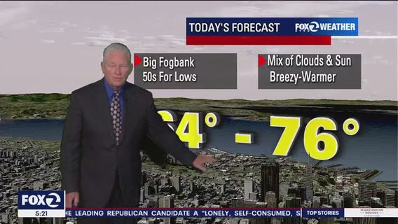 Big fogbank, mostly cloudy