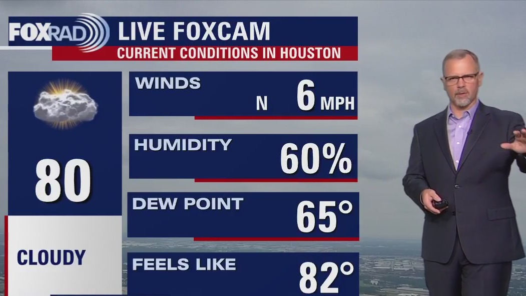 Houston weather: Cloudy, yet warm Sunday evening in the 80s