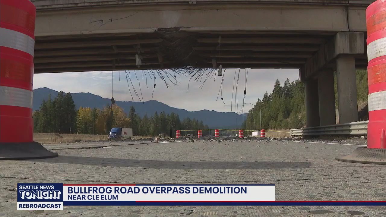 WA bridge being demolished after semi truck crash