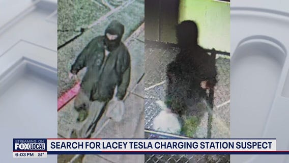 Suspect in Tesla supercharger arson in Lacey