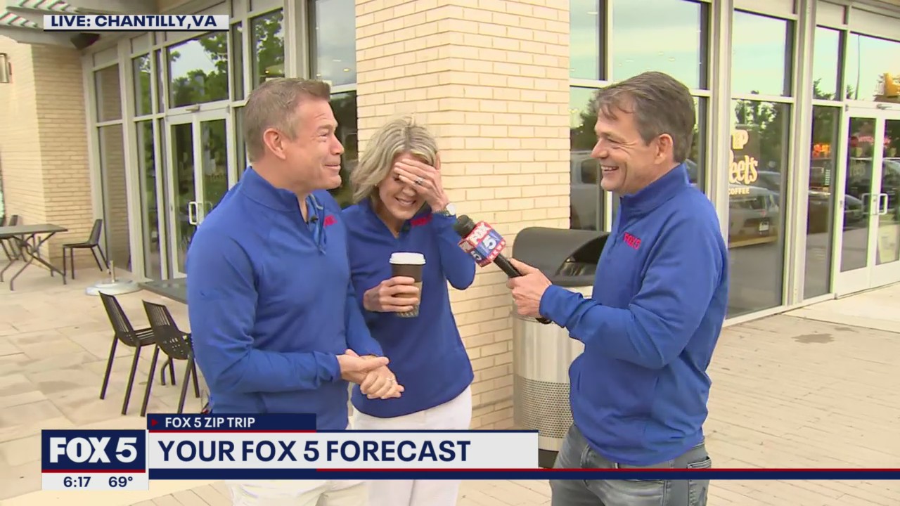 FOX 5 Zip Trip Chantilly: Holly, Tucker and Steve having fun!