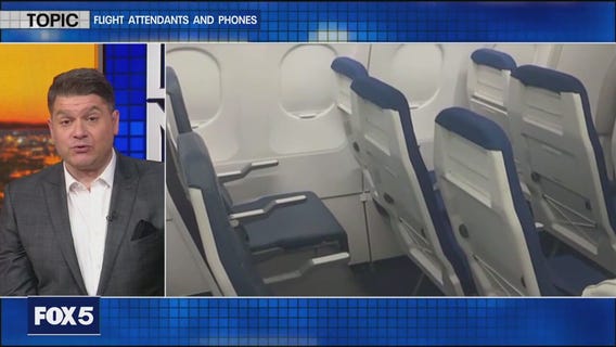 Should airlines bar flight attendants from using their phones?