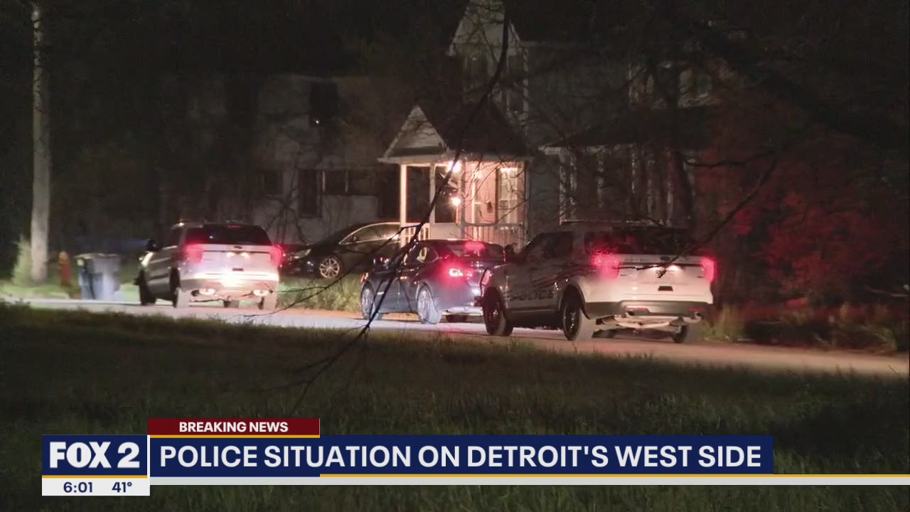 Large police presence around possible barricaded gunman on Detroit's west side
