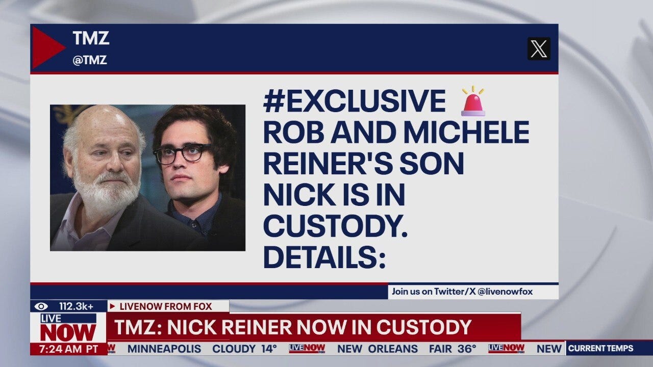 Nick Reiner now in custody, TMZ reports