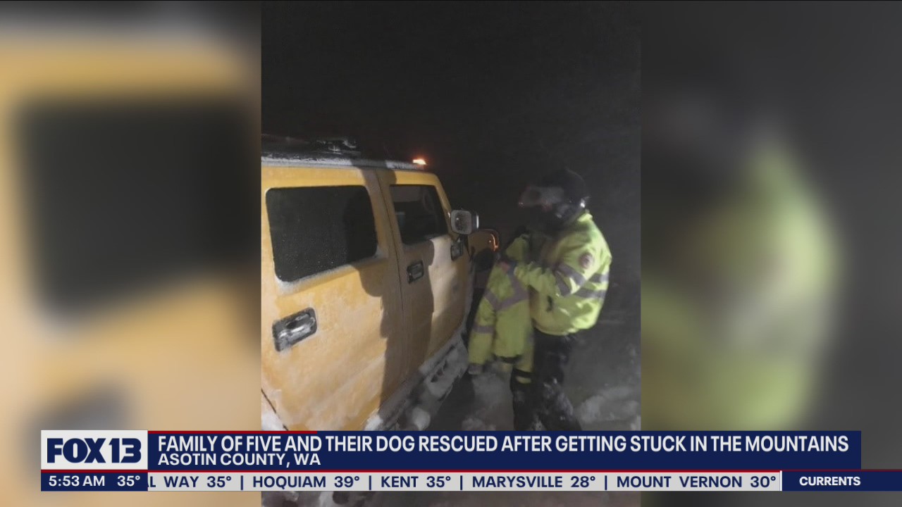 Family rescued after getting stuck in mountains