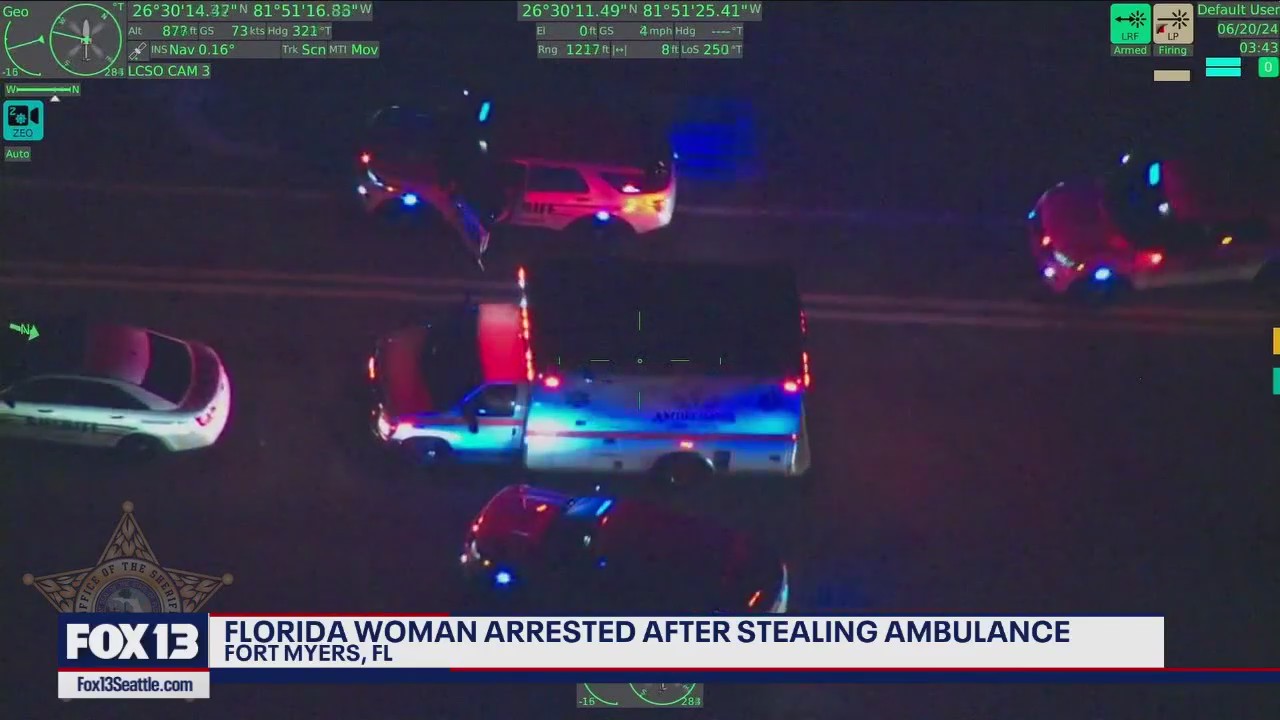 Florida woman arrested after stealing ambulance | FOX 13 Seattle