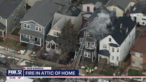 Attic fire causes heavy smoke