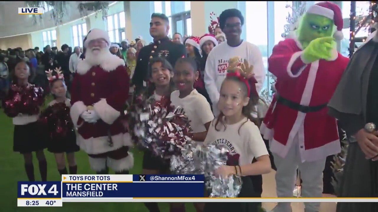 Toys for Tots Christmas tree event in Mansfield