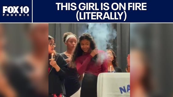 Teen's hair caught fire during honor society event