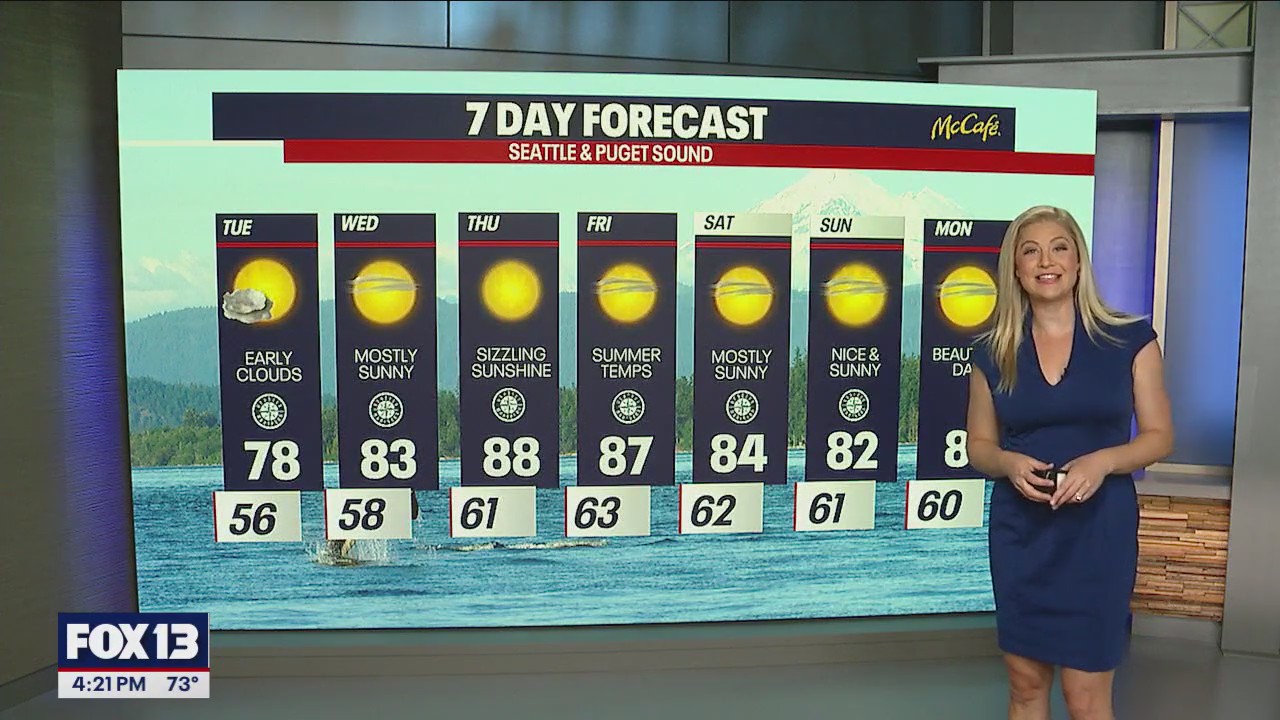 Seattle weather: Morning clouds to start Tuesday, highs upper 70s