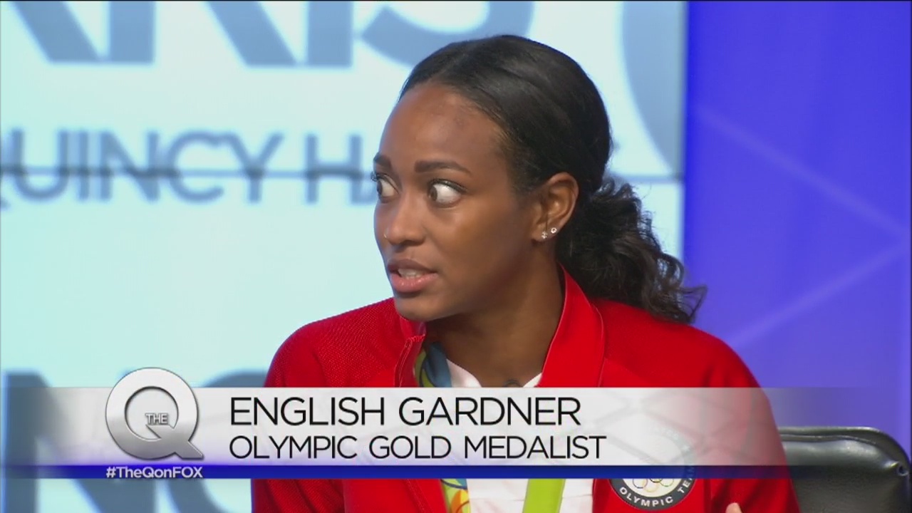 Olympic Gold Medalist English Gardner visits The Q!