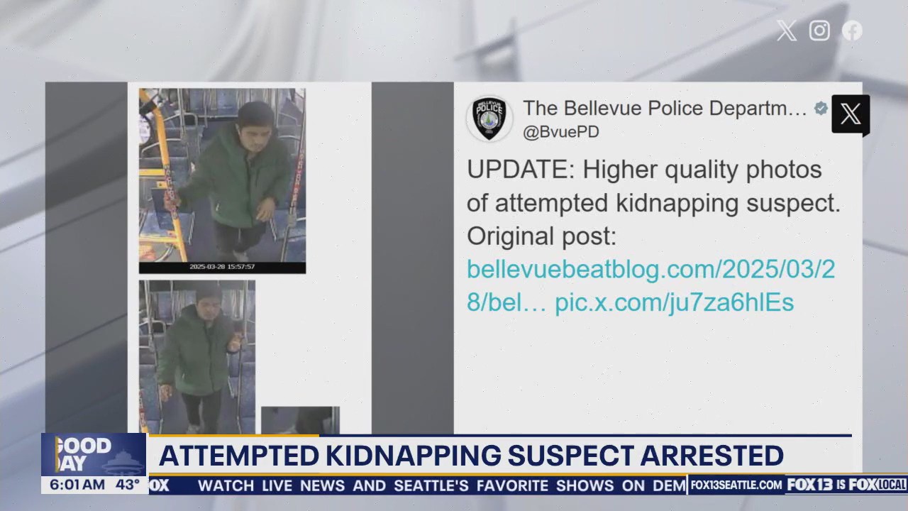 Attempted Bellevue, WA kidnapping suspect arrested | FOX 13 Seattle