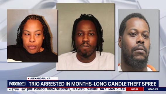 Trio arrested for months-long candle theft spree