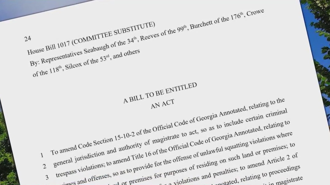 New Georgia law targets squatters