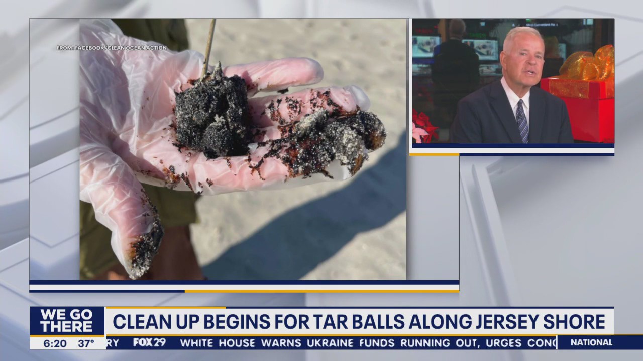 Clean up begins for tar balls along Jersey Shore