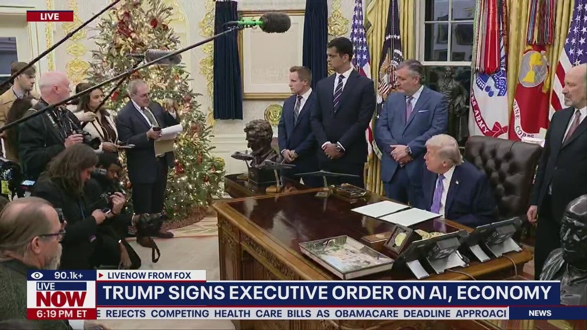 President Trump signs executive orders in Oval Office