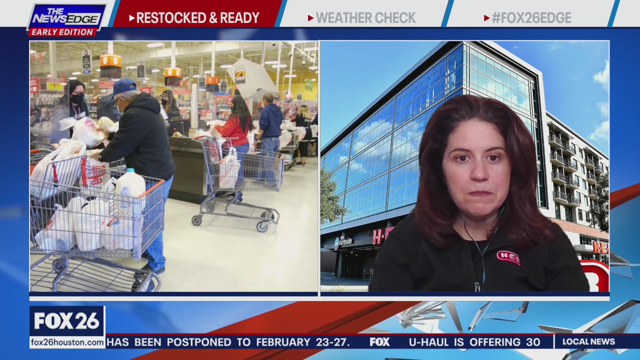 H-E-B restocking and ready for customers