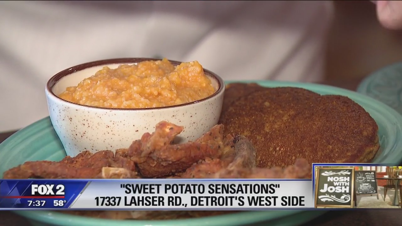 Trying out the food at Sweet Potato Sensations