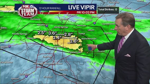 Heavy rainfall in Atlanta on Friday
