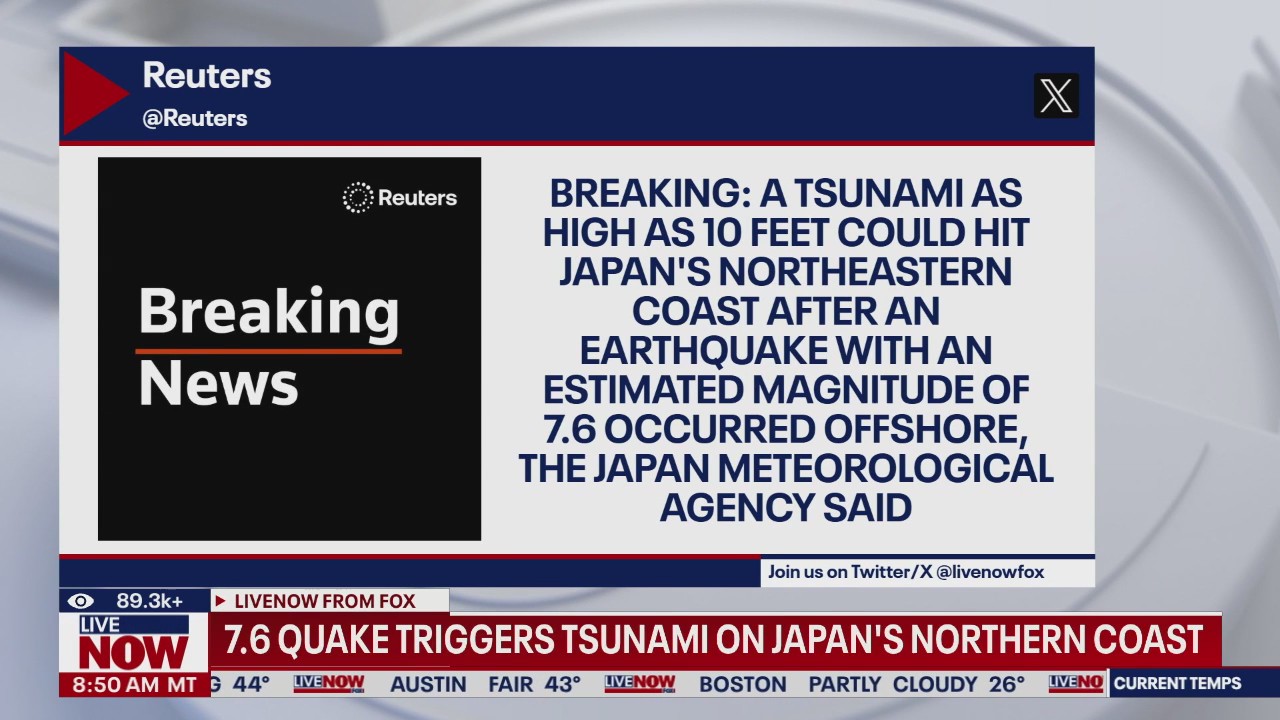 7.6 quake triggers tsunami on Japan's northern coast