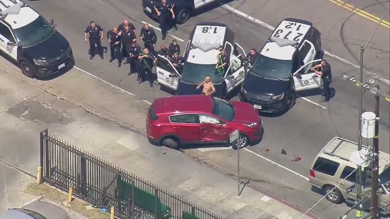Suspect taken into custody after bizarre chase