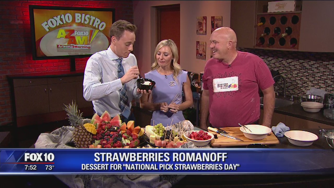 Strawberries Romanoff for National Pick Strawberries Day