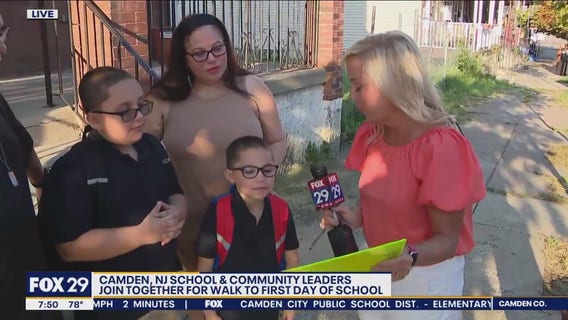 Camden schools and community leaders walk to school together