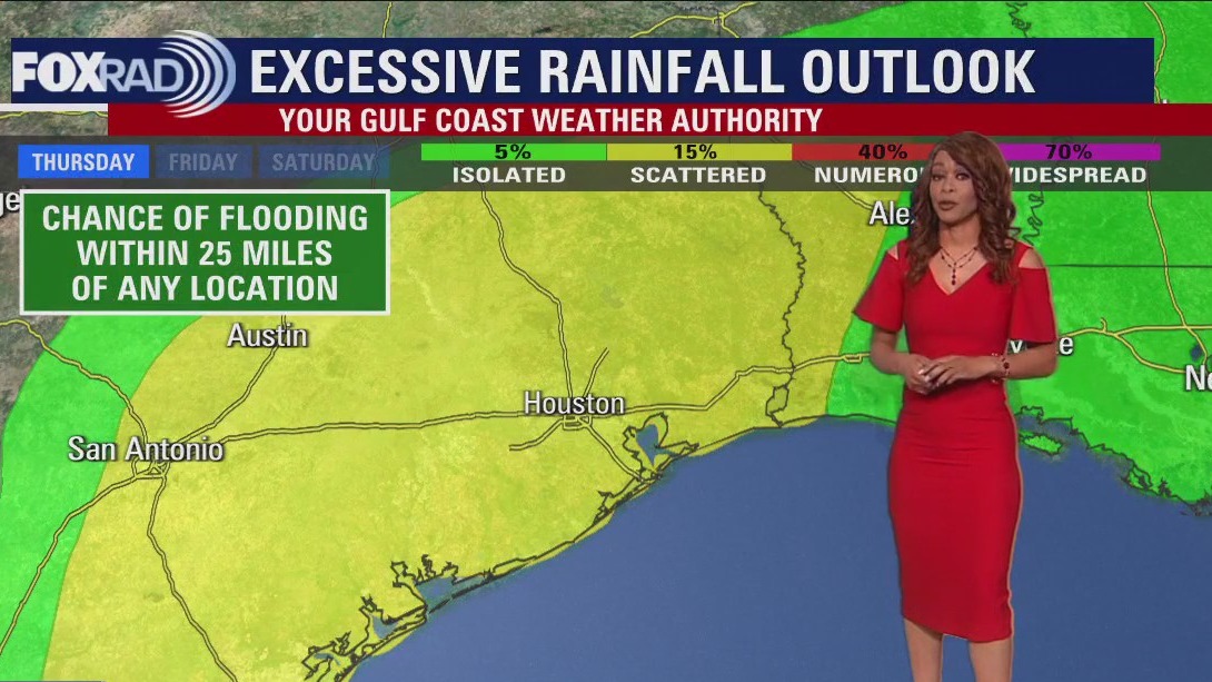 Cloudy, few showers Thursday evening in the 60s