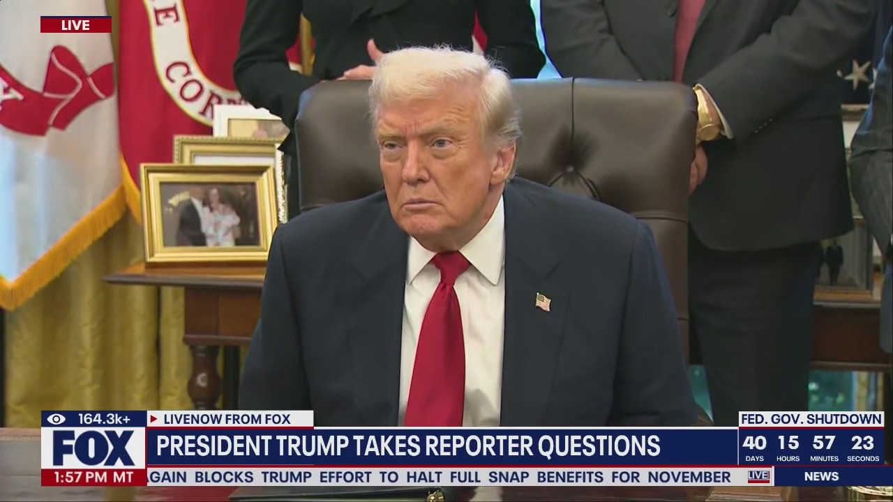 Trump takes questions on shutdown, tariffs, & more