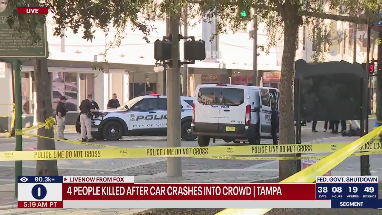 Inuring Car rams crowd killing 4, inuring 11 in Tampa | LiveNOW from FOX
