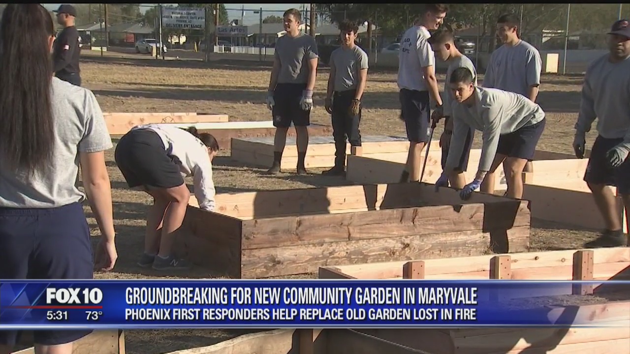 Phoenix first responders recreate community garden for Cartwright School District