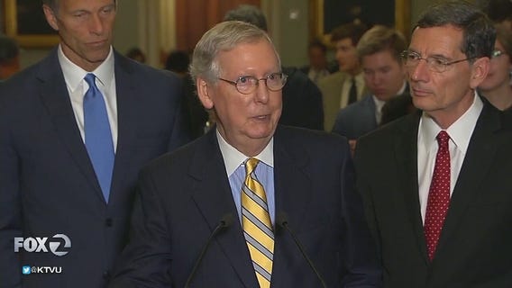 President Trump hosts GOP senators at White House regarding health overhaul