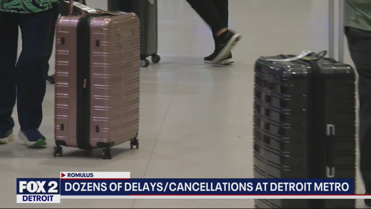 Dozens of flights delayed, cancelled at Detroit Metro Airport
